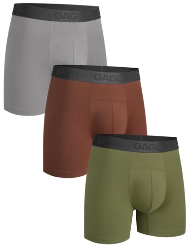 GAGLI® Boxershorts Herren, Atmungsaktive Unterhosen Männer, Boxershorts Herren Waumwolle Modal, Weiche Herren Unterhosen mit Comfort Flex Bund, Feuchtigkeitsableitend Boxershorts Herren 3er Pack von gagli