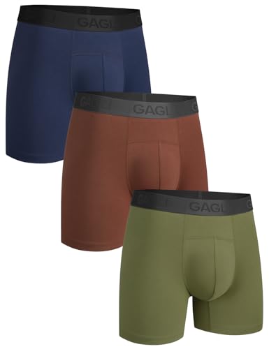 GAGLI® Boxershorts Herren, Atmungsaktive Unterhosen Männer, Boxershorts Herren Waumwolle Modal, Weiche Herren Unterhosen mit Comfort Flex Bund, Feuchtigkeitsableitend Boxershorts Herren 3er Pack von gagli