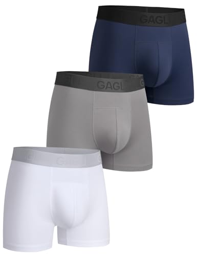 gagli® Boxershorts Herren, Weiche Unterhosen Männer, Atmungsaktive Herren Unterhosen mit Comfort Flex Bund, Feuchtigkeitsableitend Boxershorts Herren 3er Pack von gagli