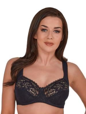 GAIA Damen BH Träger Schalen Spitze Unterwäsche Modell Arabela Soft Bequemer und Eleganter Büstenhalter Schwarz von GAIA