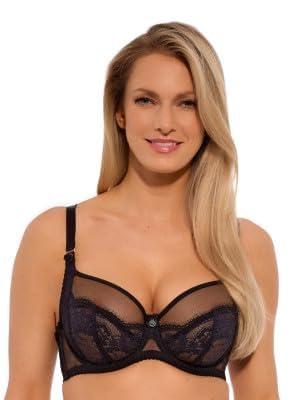GAIA Damen BH Träger Schalen Spitze Unterwäsche Modell Camilla Soft Bequemer und Eleganter Büstenhalter Schwarz von GAIA