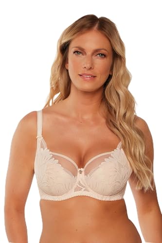 GAIA Damen Halbschalen-BH 1134 Keto | D85 | Beige | Eleganter Semi-Soft BH mit Spitze für perfekten Halt und Komfort | Beliebte SS10-Konstruktion von GAIA