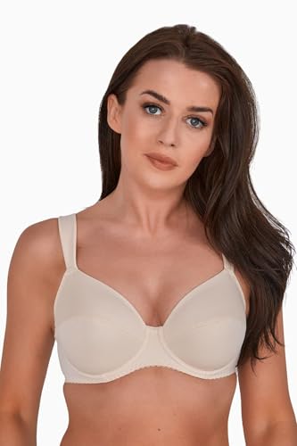 GAIA Damen Soft BH Maddalena Beige G85| Klassischer Bügel-BH mit Vollen Schalen | Bequeme Breite Träger & Optimaler Halt | Perfekt für Alltag und große Größen von GAIA