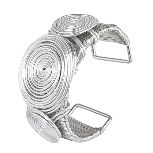 GAIACWOOD Chunky Silber Armreif Armbänder für Frauen, Vintage Boho Breite Manschette Armband, verstellbare Kupfer Handgelenk Manschette Armreif, Silber Arm Manschette Schmuck für Frauen GAIACWOOD Chunky Silber Armreif Armbänder für Frauen, Vintage Boho Breite Manschette Armband, verstellbare Kupfer Handgelenk Manschette Armreif, Silber Arm Manschette Schmuck für Frauen von GAIACWOOD