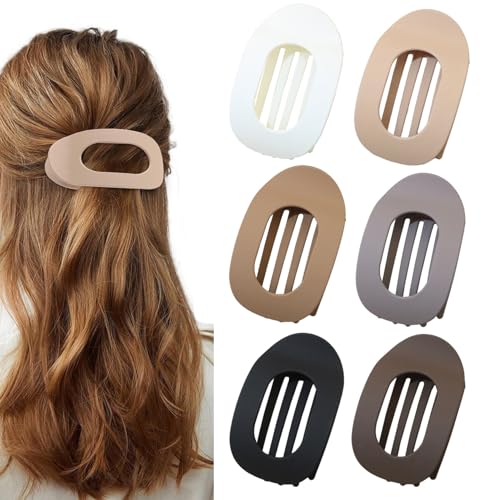 6 Stück Flache Haarklammern für Damen & Mädchen, Elegante Entenschnabel-Haarspangen 2025, Französische Flat Claw Clip für Dickes oder Dünnes Haar, Alltag, Sport oder Fahren (A) von GAIALYST