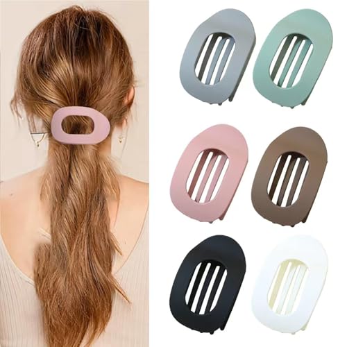 6 Stück Flache Haarklammern für Damen & Mädchen, Elegante Entenschnabel-Haarspangen 2025, Französische Flat Claw Clip für Dickes oder Dünnes Haar, Alltag, Sport oder Fahren (B) von GAIALYST