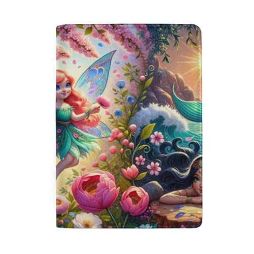 Bunte Reisepasshülle mit Kreditkartenfächern für Damen, Cartoon-Weltprinzessin von GAIREG