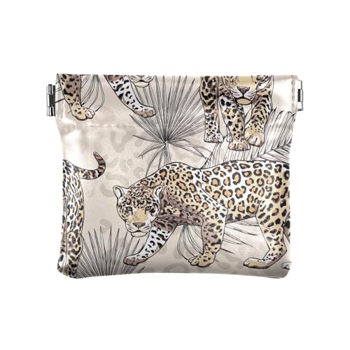 Bunte Tentakel auf dunkler Münzbörse für Damen, Münztasche für Herren, Kosmetiktaschen, Mini, Wild Leopards Palm Beige, Einheitsgröße, Muster: Bunte Tentakel auf dunkler Münzbörse für Damen, Münztasche für Herren, Kosmetiktaschen, Mini, Wild Leopards Palm Beige, Einheitsgröße, Muster: von GAIREG
