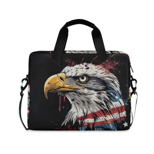 Free Gaza Palästina Flagge Laptoptasche 15,6 Zoll Laptoptasche Slim Computer Tasche Aktentasche Arbeit Reisen, Amerikanische Flagge, Vogel, Schwarz, Einheitsgröße von GAIREG