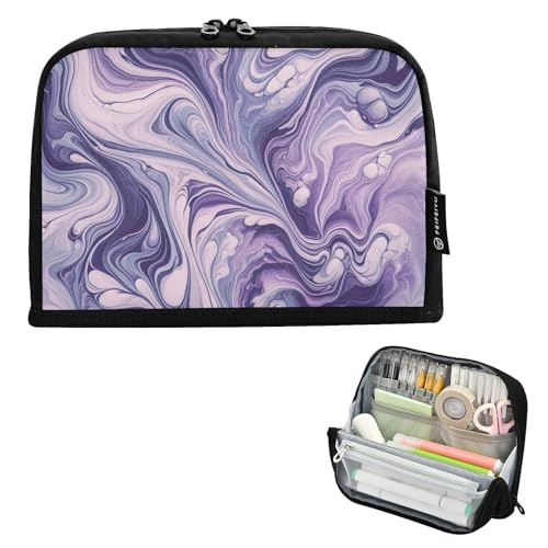 GAIREG Abstraktes lila Marmor-Federmäppchen mit magnetischer Klappe, für Reisen und Schulbedarf von GAIREG