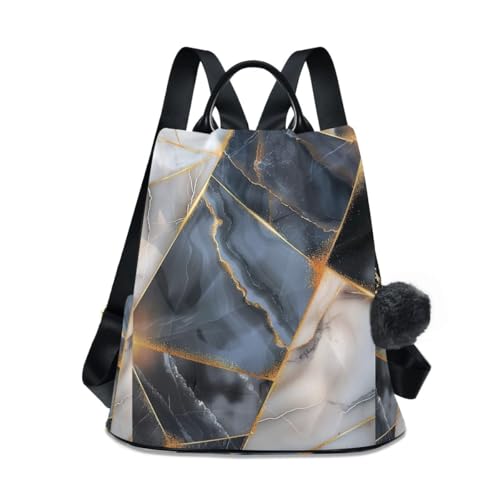GAIREG Axolotl Damen Rucksack Holding Bubble Tea Fashion Backpack Backpack Zipper Backpack, Marmor-4 von GAIREG