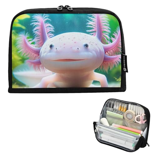 GAIREG Axolotl Federmäppchen mit Magnetverschluss, für Schule und Reisen, multifunktionales Federmäppchen von GAIREG