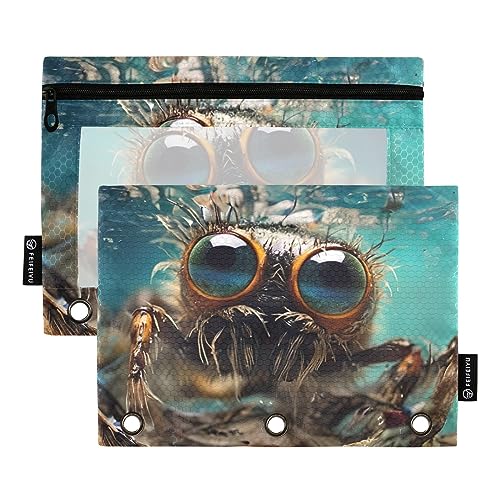 GAIREG Big Eyes Crab under Water Pencil Pouch for Binder 3 Ring Pencil Case Binder Pockets 2 Pack von GAIREG