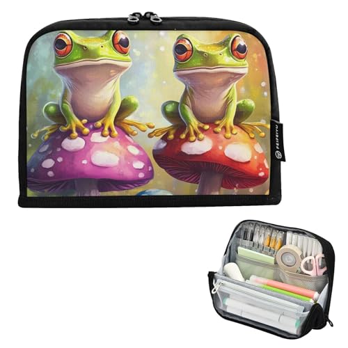 GAIREG Froschpilze aufrechtes Federmäppchen mit magnetischer Klappe, Ständer, multifunktionales Stifteetui für Studenten und Reisen GAIREG Froschpilze aufrechtes Federmäppchen mit magnetischer Klappe, Ständer, multifunktionales Stifteetui für Studenten und Reisen von GAIREG