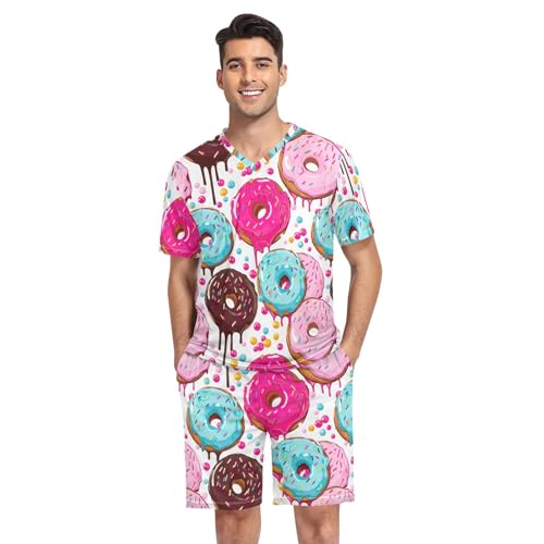 GAIREG Herren-Schlafanzug, kurzärmelig, bequem, S-XXL, bunte Donuts, Bonbons, M, Donuts und bunte Bonbons, M, Bunte Donuts und Süßigkeiten, M GAIREG Herren-Schlafanzug, kurzärmelig, bequem, S-XXL, bunte Donuts, Bonbons, M, Donuts und bunte Bonbons, M, Bunte Donuts und Süßigkeiten, M von GAIREG