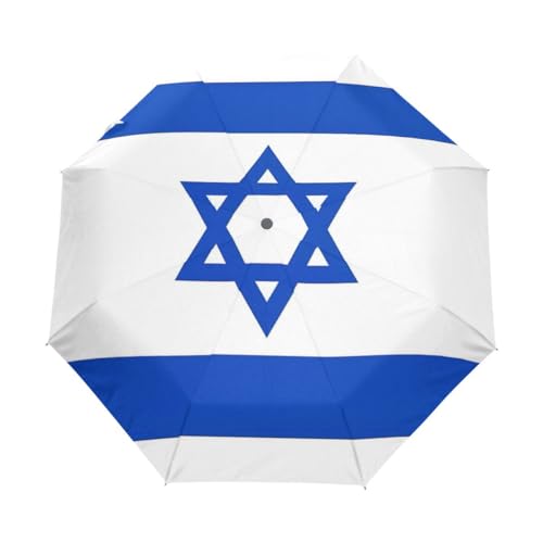 GAIREG Nationalflagge Israel Regenschirme Winddicht Automatisches Öffnen Schließen Faltbarer Regenschirm von GAIREG