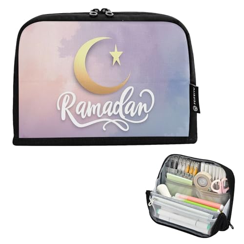 GAIREG Ramadan Moon Federmäppchen, vertikal, mit magnetischem, faltbarem Ständer, Reißverschluss, Schreibwaren-Organizer, Violett GAIREG Ramadan Moon Federmäppchen, vertikal, mit magnetischem, faltbarem Ständer, Reißverschluss, Schreibwaren-Organizer, Violett von GAIREG