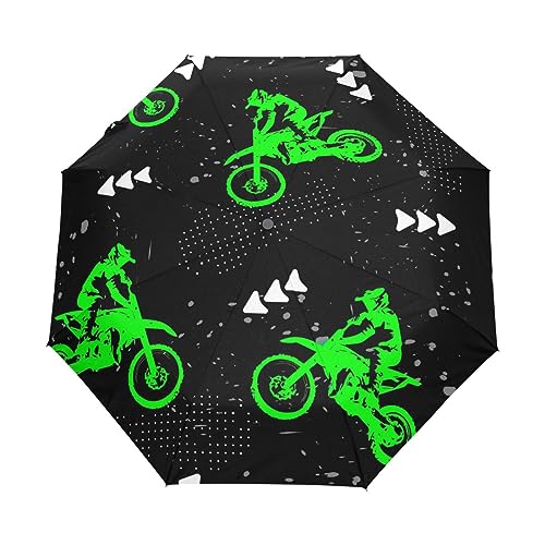 GAIREG Sport Grün Motocross Reise Regenschirm Winddicht Auto Öffnen Schließen Regenschirm von GAIREG