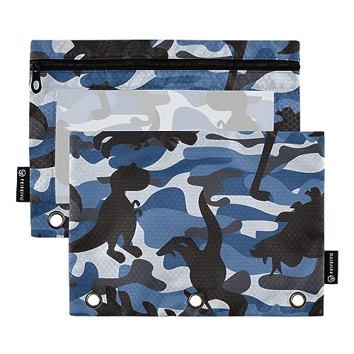 GAIREG Tarnmuster Dinosaurier Binder Pouch Federmäppchen für drei Ringe Binder Federmäppchen 2 Pack von GAIREG