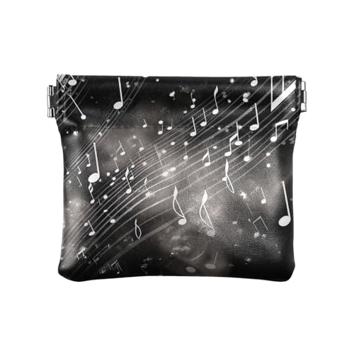 Geldbörse, Portemonnaie, Portemonnaie, kleine Geldbörse zum Festziehen, Weiße Musiknoten im Dunkeln, Design: von GAIREG