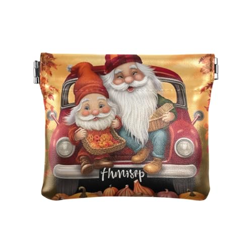 Geldbörse aus PU-Leder für Damen, Münztasche, Kleingeldfach, Niedlicher Zwerg "Happy Fall", Muster: von GAIREG