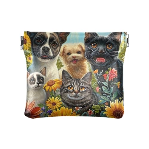 Kleingeldbörse für Damen, kleine Münztasche, Kosmetiktasche, Mini, Niedliche Haustiere und Blumen, Muster: Kleingeldbörse für Damen, kleine Münztasche, Kosmetiktasche, Mini, Niedliche Haustiere und Blumen, Muster: von GAIREG