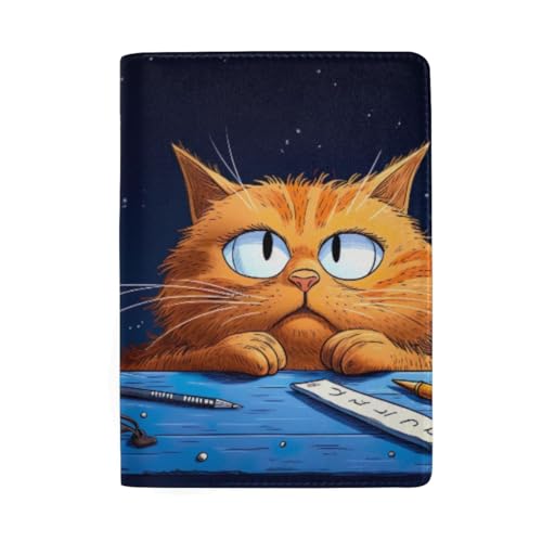 Lips Reisepasshülle mit Kreditkartenfächern Herren Reisepasshülle, Lustige Katze arbeitet von GAIREG