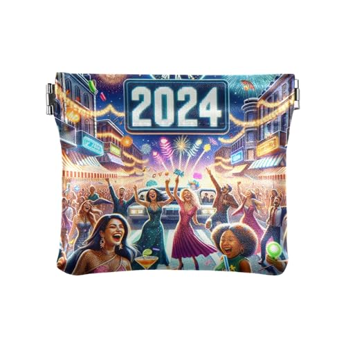 Münzgeldbeutel, Münzbeutel, Münzbörse für Herren, Neujahrsfeier 2024, Muster: von GAIREG