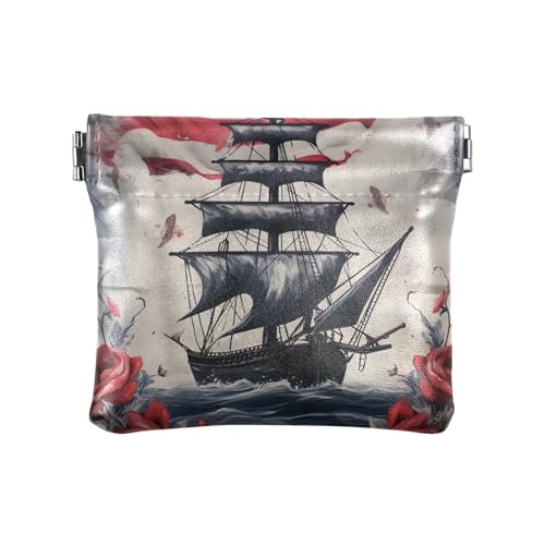 Münzgeldbörse Mini Kleingeldbeutel Euro-Münzhalter, USA-Flagge und Brett, Muster: von GAIREG