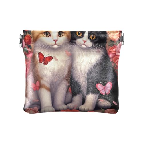 Mystical Space Geldbörse mit Schaf-Motiv, aus PU-Leder, Katzen, Blumen, Schmetterling, Muster: Mystical Space Geldbörse mit Schaf-Motiv, aus PU-Leder, Katzen, Blumen, Schmetterling, Muster: von GAIREG