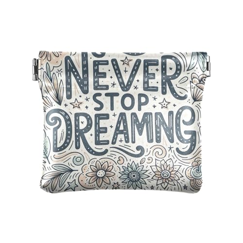 Niedliche Mini-Geldbörse aus Leder, kleine Münztasche, Never Stop Dreaming, Muster: von GAIREG