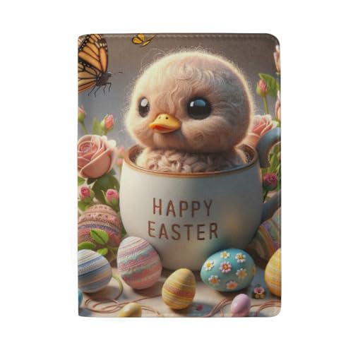 Niedliche Reisepasshülle mit Kreditkartenfächern für Herren, Osterei-Ente von GAIREG