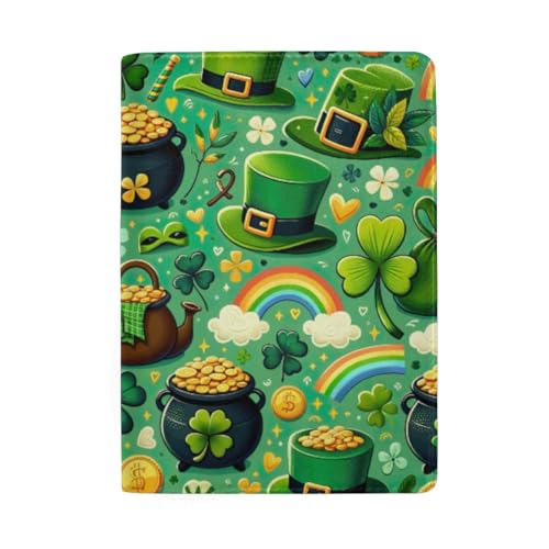 Niedliche Reisepasshülle mit Kreditkartenfächern für Herren, St. Patrick's Day Elemants von GAIREG