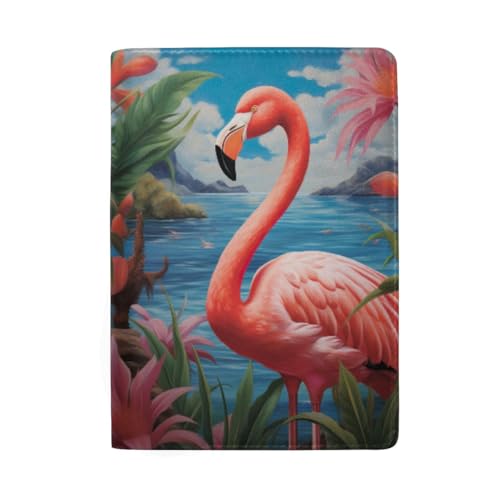 Niedliche Schneemänner Reisepasshülle für Frauen Reisepass Brieftasche für Frauen, Pink Flamingo Blue Ocean von GAIREG