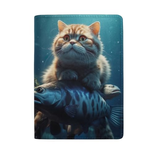 Reisebrieftasche für Damen, Reisepass-Organizer, Katzenausflüge in Fischen von GAIREG