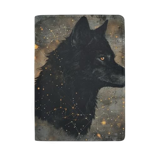 Reisedokumententasche Damen Reisepass Brieftasche für Herren, Sternzeichen Wolf Retro von GAIREG