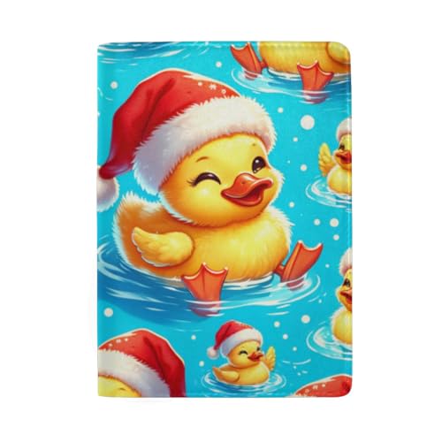 Reisedokumententasche Damen Reisepasshüllen für Damen, Süße Enten mit Weihnachtsmütze von GAIREG