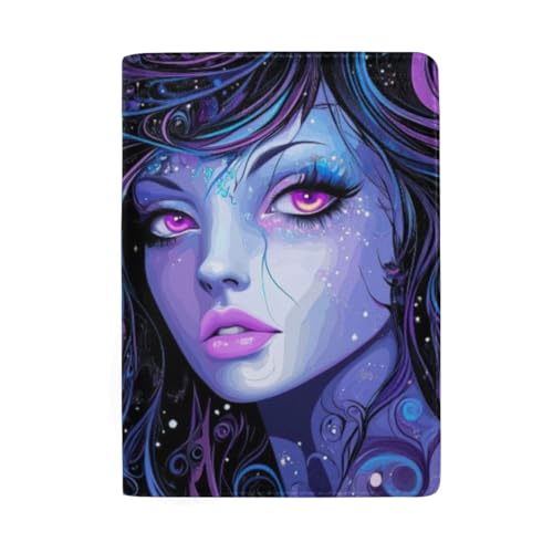 Reisepass- und Tickethalter, Reisebrieftasche, Neon Woman on Dark von GAIREG