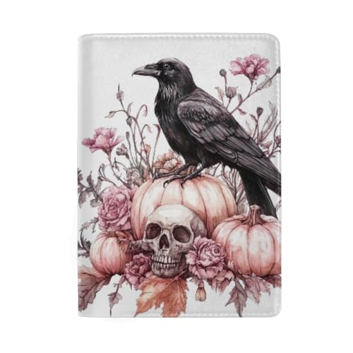 Reisepasshülle Herren Reisepasshülle, Aquarell Gothic Crow-1 von GAIREG