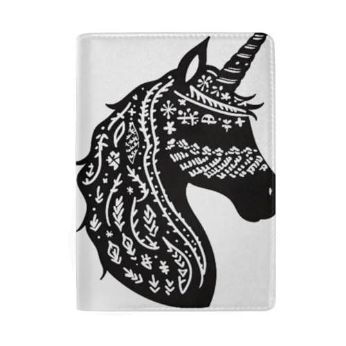 Reisepasshülle Reisepasshülle für Damen, Silhouette des Einhornkopfes Reisepasshülle Reisepasshülle für Damen, Silhouette des Einhornkopfes von GAIREG