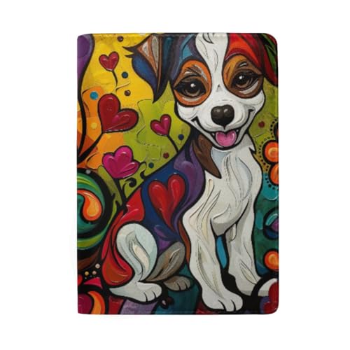Reisepasshülle für Damen in Pastellfarben, Batikfärbung mit Kartenfächern, Happy Puppy Flowers von GAIREG