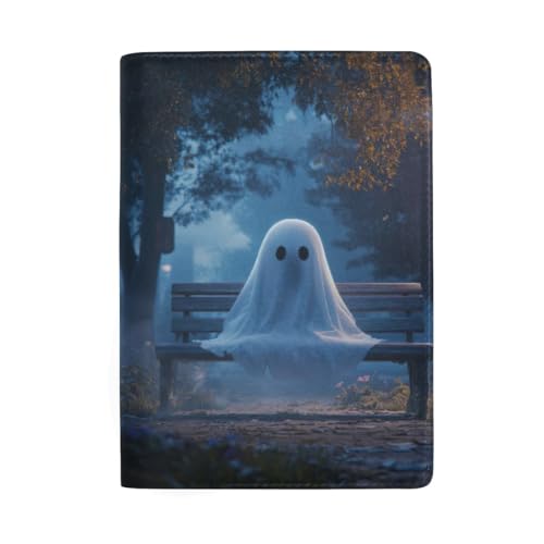 Reisepasshülle für Herren, Cartoon-Motiv, Cartoon-Spekter sitzen auf Bank von GAIREG