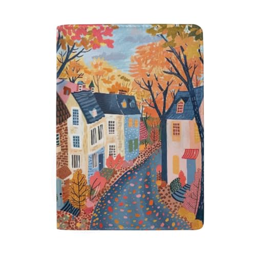 Reisepasshülle mit Kartenfächern, Reisepasshüllen für Damen, Herbststraße von GAIREG