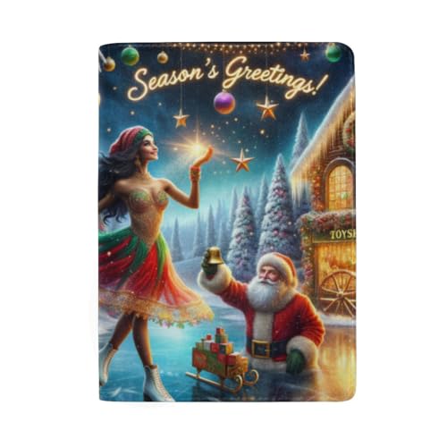 Reisepasshülle mit Kartenfächern, Reisepasshüllen für Damen, Schönes Weihnachtsmotiv von GAIREG