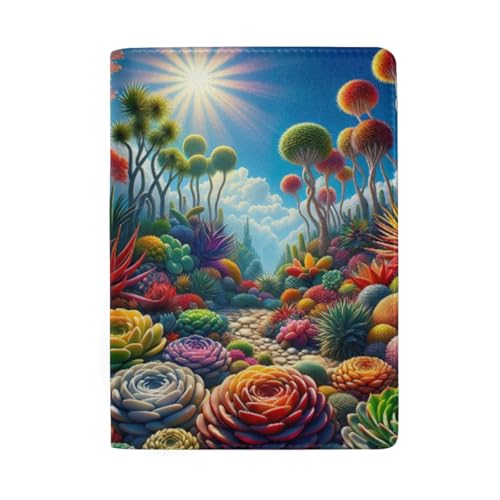 Reisepasshülle mit Kartenfächern für Herren, Bunte Sukkulenten von GAIREG