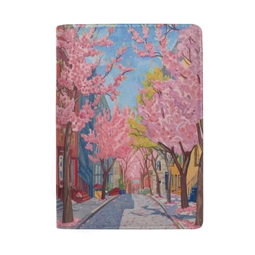 Reisepasshülle mit Kreditkartenfächern für Damen, Spring Street Pink Trees Reisepasshülle mit Kreditkartenfächern für Damen, Spring Street Pink Trees von GAIREG