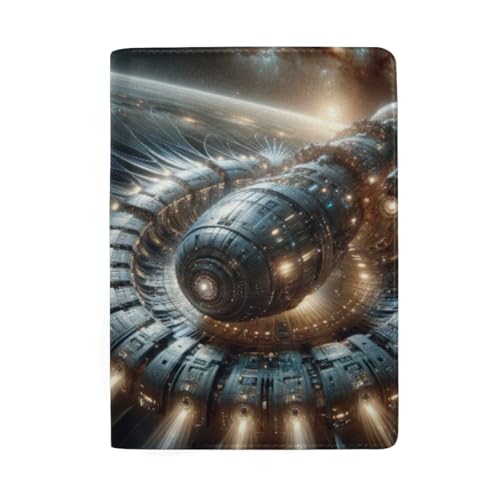 Reisepasshülle mit Kreditkartenfächern für Herren, Atemberaubendes Raumschiff von GAIREG