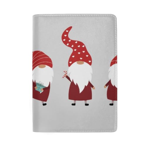 Reisepasshülle mit Weihnachtsbaum und Winterschneemann mit Kartenfächern Reisepasshülle für Männer Leder, Weihnachtswichtel Lustige Hüte von GAIREG
