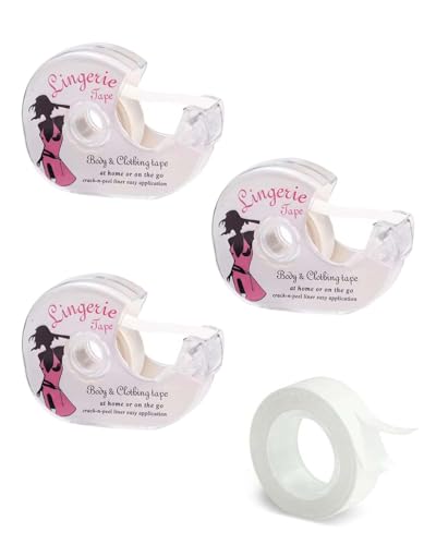 GAJUS 3 Rollen Fashion Tape Doppelseitiges Klebeband Transparent für Kleider & Bh Träger – Damen Bekleidung Zubehör mit Spender von GAJUS