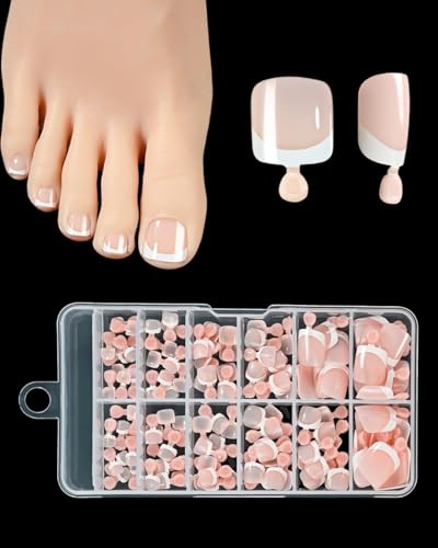 GAJUS Französische Press on Nails für Zehen, 120 Stück natürliche künstliche Falschnägel zum Aufkleben mit 12 Größen, Full Cover Toe Nails Tips für Frauen GAJUS Französische Press on Nails für Zehen, 120 Stück natürliche künstliche Falschnägel zum Aufkleben mit 12 Größen, Full Cover Toe Nails Tips für Frauen von GAJUS